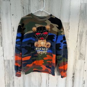 BKYS Stickup Artist Black Keys Multicolor Camo Sweatshirt Size Medium